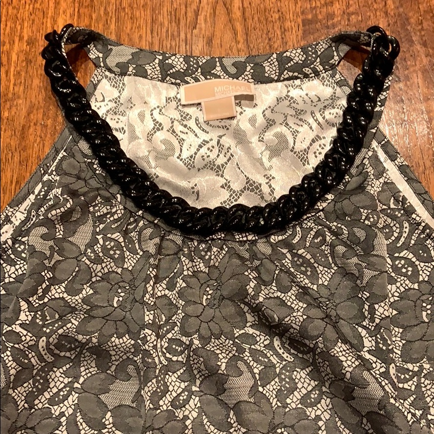 Michael Kors Silver Beaded Tunic Top